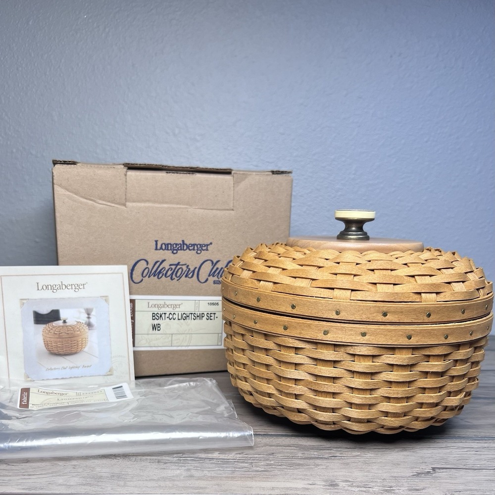Longaberger Collectors Club 2006 Lightship Basket Combo Lid Drawstring Liner NIB